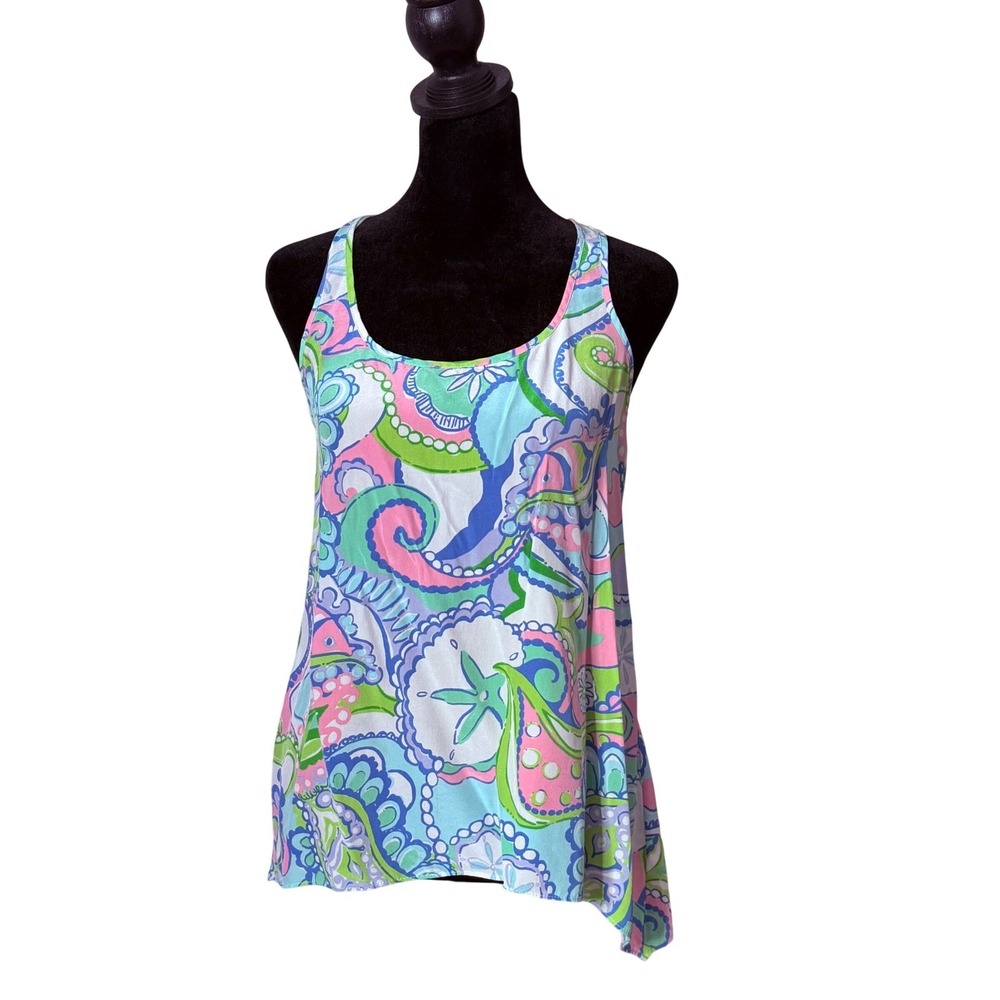 Lilly Pulitzer Silk Sleeveless‎ Top Womens XXS Sarina Conch Republic Resortwear